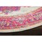Homeroots 4 ft. Round Ivory & Fuchsia Distressed Area Rug 385322 - alternate 7